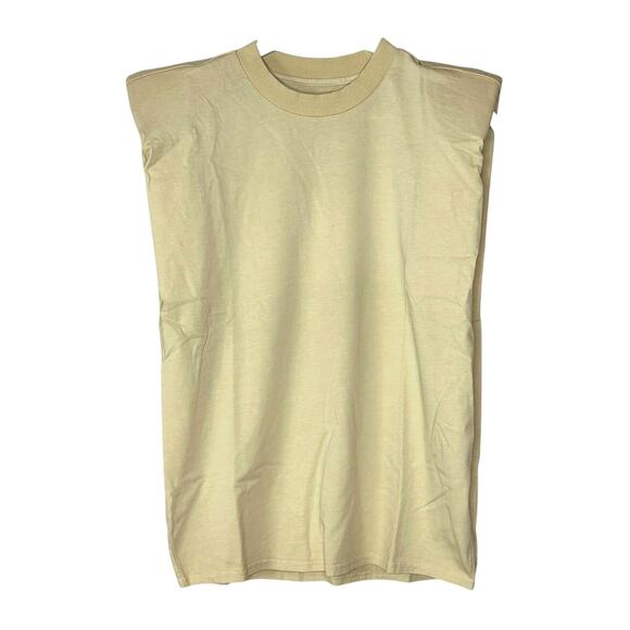 Sandrine Rose Oversized Shoulder Pad Crew Neck T-Shirt Sunflower Women Small NWT - Picture 1 of 9